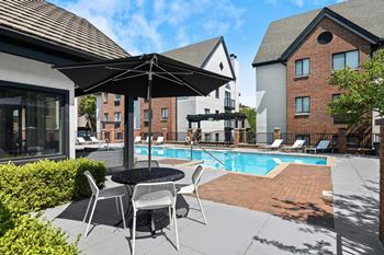 Poolside relaxation area